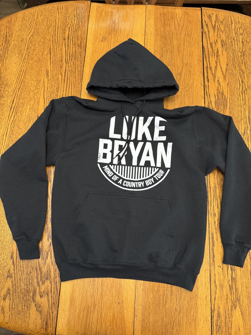 Luke Bryan Hoodie Mens Medium Raised Up Right Tour Country Concert Pullover